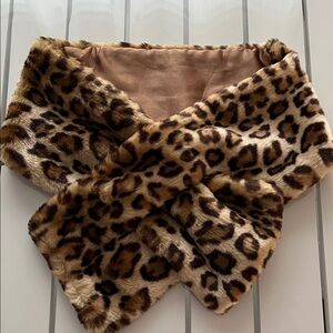 Dennis Basso Leopard Print Faux Fur Scarf